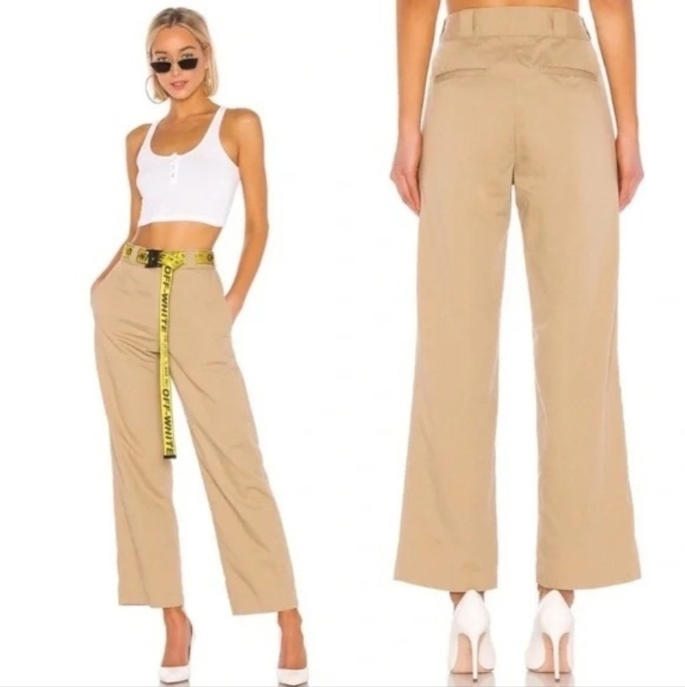 Re/Done IDGAF High Rise Khaki Trousers Wide Leg Pants Size 28